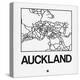 White Map of Auckland-NaxArt-Stretched Canvas