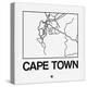 White Map of Cape Town-NaxArt-Stretched Canvas