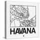 White Map of Havana-NaxArt-Stretched Canvas