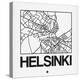 White Map of Helsinki-NaxArt-Stretched Canvas