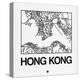 White Map of Hong Kong-NaxArt-Stretched Canvas