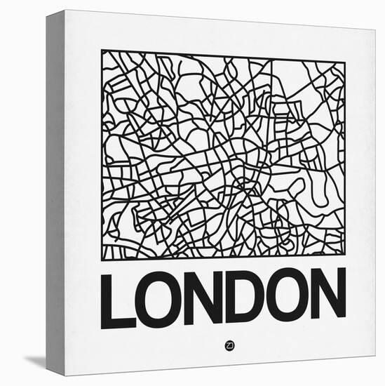 White Map of London-NaxArt-Stretched Canvas