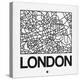 White Map of London-NaxArt-Stretched Canvas