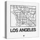 White Map of Los Angeles-NaxArt-Stretched Canvas