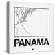 White Map of Panama-NaxArt-Stretched Canvas