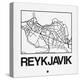 White Map of Reykjavik-NaxArt-Stretched Canvas