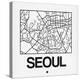 White Map of Seoul-NaxArt-Stretched Canvas