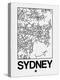 White Map of Sydney-NaxArt-Stretched Canvas