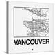 White Map of Vancouver-NaxArt-Stretched Canvas