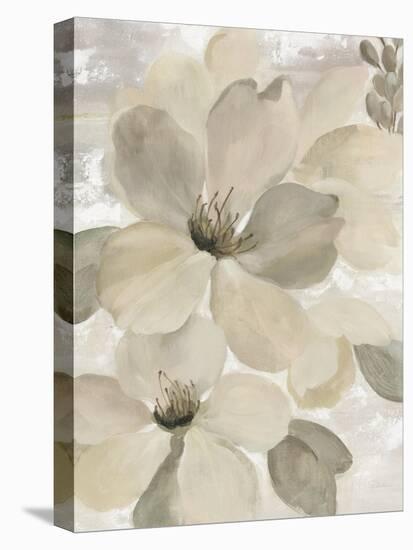 White On White Floral II Crop Neutral-Silvia Vassileva-Stretched Canvas