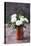 White Ranunculus Flowers Brown Background-Anna Pustynnikova-Premier Image Canvas