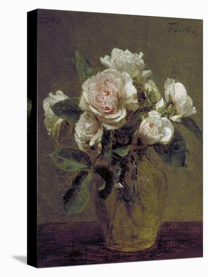 White Roses in a Glass Vase, 1875-Henri Fantin-Latour-Premier Image Canvas