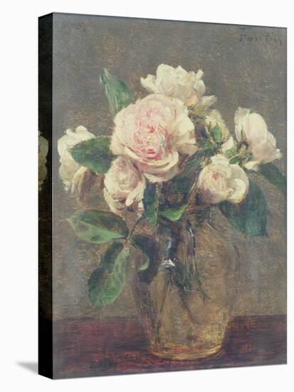 White Roses in a Glass Vase, 1875-Henri Fantin-Latour-Premier Image Canvas