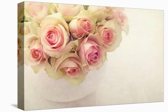 White Roses in a Vase-egal-Premier Image Canvas