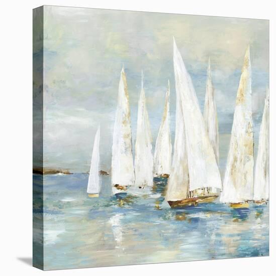 White Sailboats-Allison Pearce-Stretched Canvas