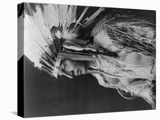 White Shield Arikara Native American Indian Curtis Photograph-Lantern Press-Stretched Canvas