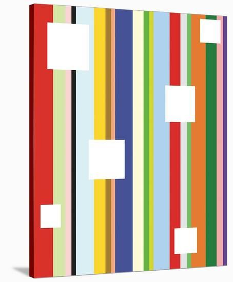 White Square on Stripe-Dan Bleier-Stretched Canvas