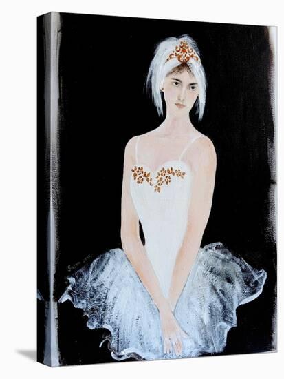 White Swan Ballerina with Crown 2015-Susan Adams-Premier Image Canvas