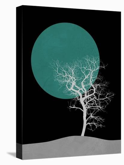 White Tree and Big Moon-Jasmine Woods-Stretched Canvas