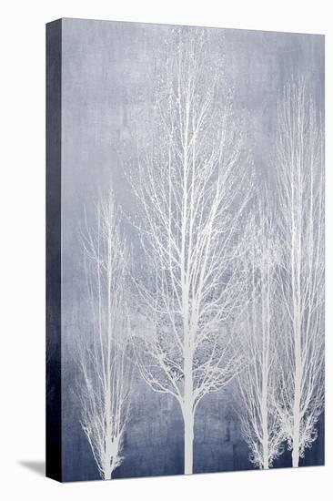 White Trees on Blue Panel II-Kate Bennett-Stretched Canvas