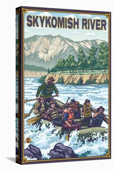 White Water Rafting, Skykomish River, Washington-Lantern Press-Stretched Canvas