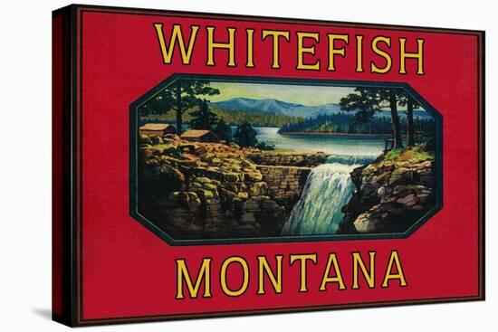 Whitefish Montana - Orange Label-Lantern Press-Stretched Canvas