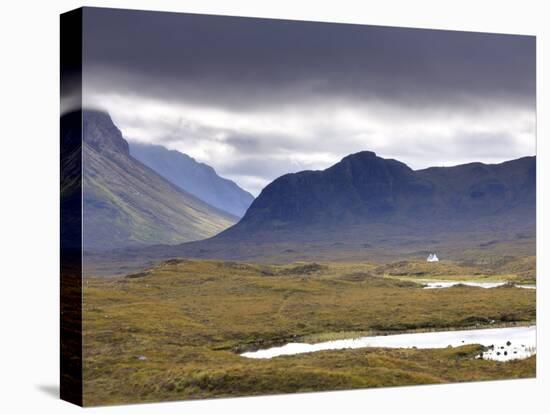 Whitewashed Cottage on Desolate Moorland Near Sligachan, Isle of Skye, Highland-Lee Frost-Premier Image Canvas