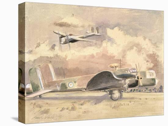 Whitley Bombers Sunning, 1940 (W/C on Paper)-Paul Nash-Premier Image Canvas