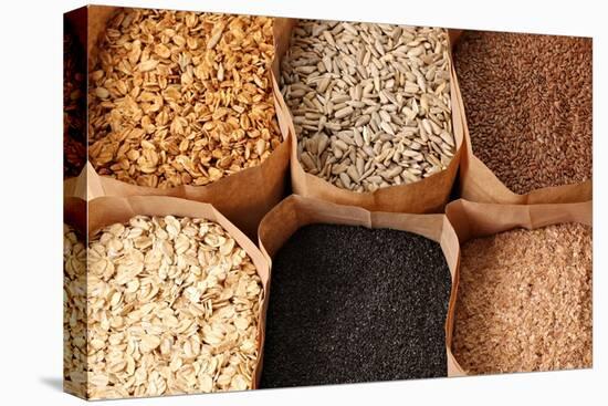 Whole Grains, Oats, Flax, Poppy, Wheatgerm, Granola, Sunflower Seeds.-Hannamariah-Premier Image Canvas