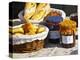 Wicker Basket with Croissants and Breads, Clos Des Iles, Le Brusc, Var, Cote d'Azur, France-Per Karlsson-Premier Image Canvas