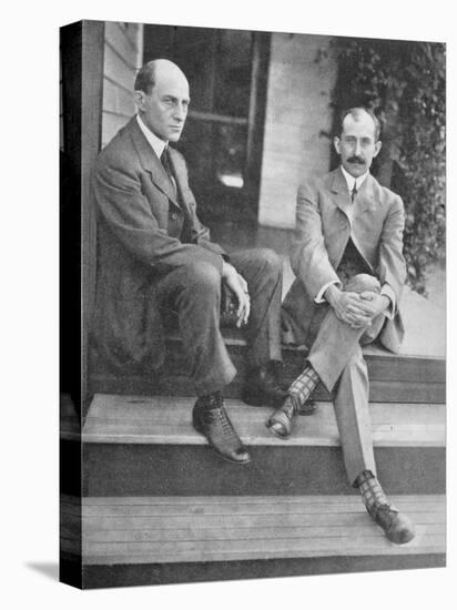 Wilbur and Orville Wright on the Steps of Their Home-null-Premier Image Canvas