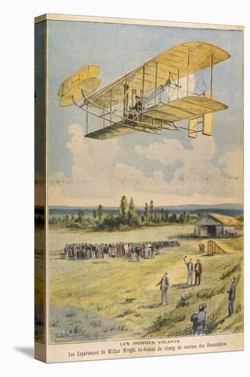 Wilbur Wright Demonstrates His Flying Machine Over the Racecourse-Paul Dufresne-Premier Image Canvas