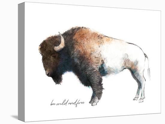 Wild Colorful Bison Dark Brown-Avery Tillmon-Stretched Canvas