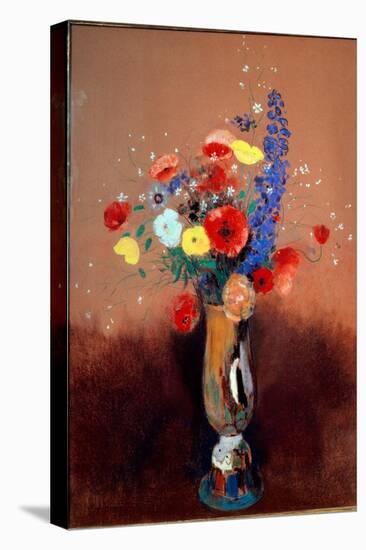Wild Flowers in a Long-Necked Vase, Ca 1912 (Pastel on Paper)-Odilon Redon-Premier Image Canvas