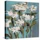 Wild Flowers on Blue I-Jane Slivka-Stretched Canvas