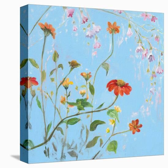 Wild Flowers on Cerulean IV-Sandra Iafrate-Stretched Canvas