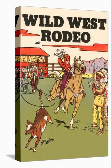 Wild West Rodeo, Calf Roping-null-Stretched Canvas