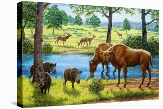 Wildlife of the Pleistocene Era-Mauricio Anton-Premier Image Canvas