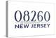 Wildwood, New Jersey - 08260 Zip Code (Blue)-Lantern Press-Stretched Canvas