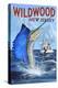 Wildwood, New Jersey - Sailfish Fishing Scene-Lantern Press-Stretched Canvas