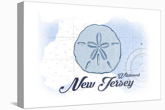 Wildwood, New Jersey - Sand Dollar - Blue - Coastal Icon-Lantern Press-Stretched Canvas