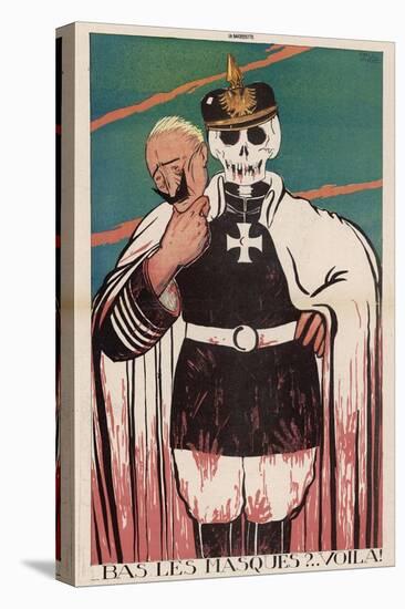 Wilhelm II German Emperor Removes His Mask to Reveal the Skull Underneath-Paul Iribe-Stretched Canvas