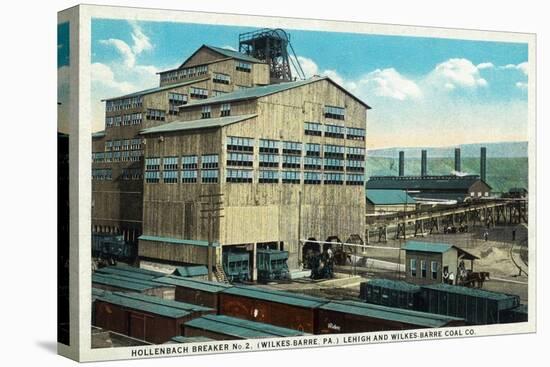 Wilkes-Barre, Pennsylvania - Trains at Lehigh and Wilkes-Barre Coal Company-Lantern Press-Stretched Canvas