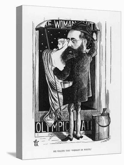 Wilkie Collins English Novelist: a Satire on His Popular Novel the Woman in White-F. Waddy-Stretched Canvas