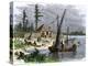 William Claiborne's Trading Post on Kent Island in Chesapeake Bay, 1631-null-Premier Image Canvas