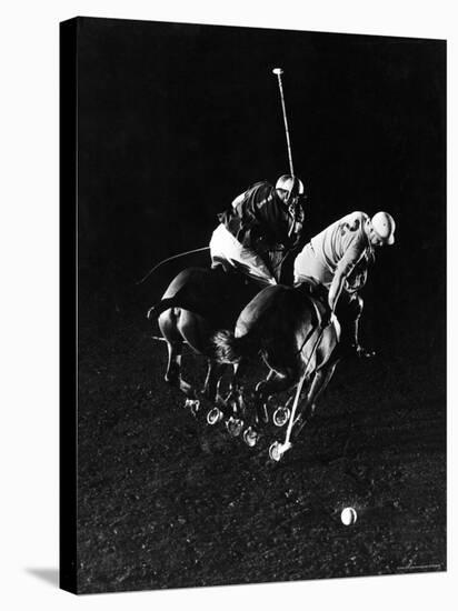 William Nicholls and William Rand of Squadron Polo Team Indoor Polo at National Guard Armory, NYC-Gjon Mili-Premier Image Canvas