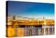 Williamsburg Bridge with Newyork mid Town at Dusk-vichie81-Premier Image Canvas