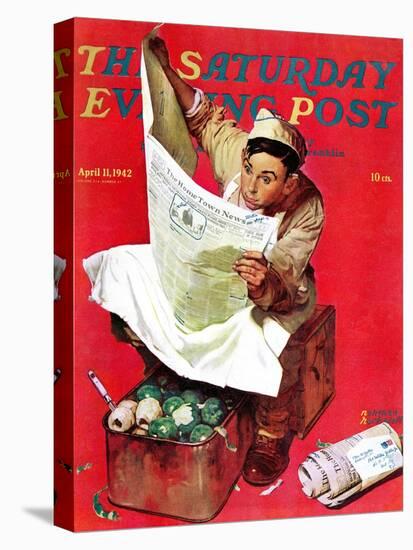 "Willie Gillis on K.P" Saturday Evening Post Cover, April 11,1942-Norman Rockwell-Premier Image Canvas