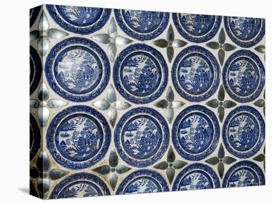 Willow Pattern Plates Embedded in the Walls of the Juna Mahal Fort, Dungarpur, India-R H Productions-Premier Image Canvas