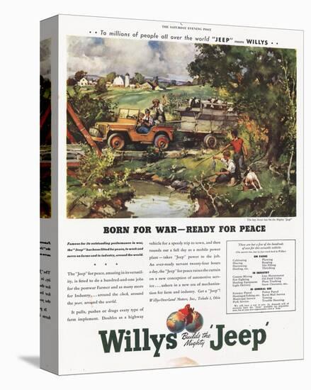 Willys Jeep - Born for War-null-Stretched Canvas